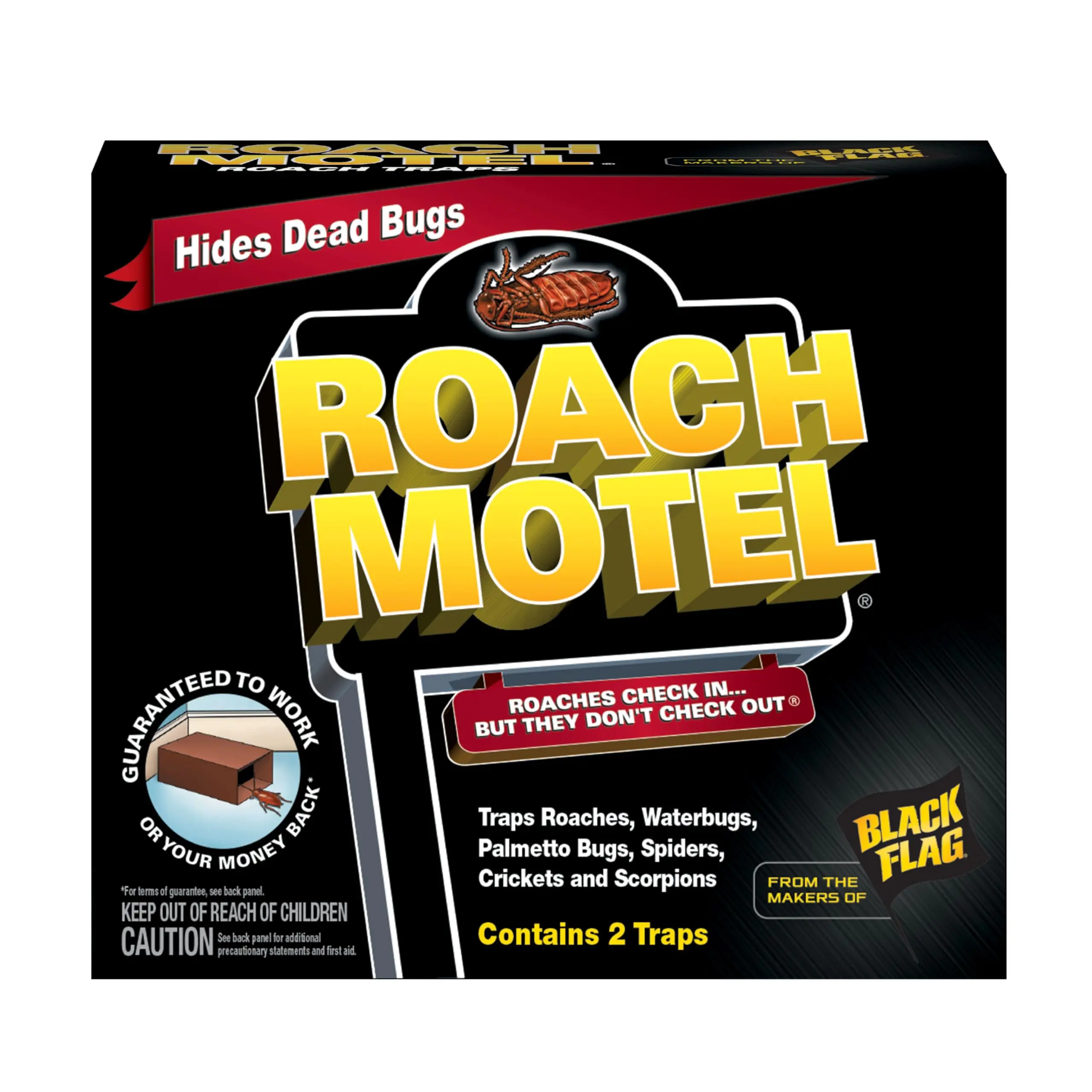 Home Supplies Insect Control 2-Count Discreet Indoor Roach, Scorpion & Crawling Insect Trap with Long-Lasting Adhesive for Kitchen, Bathroom