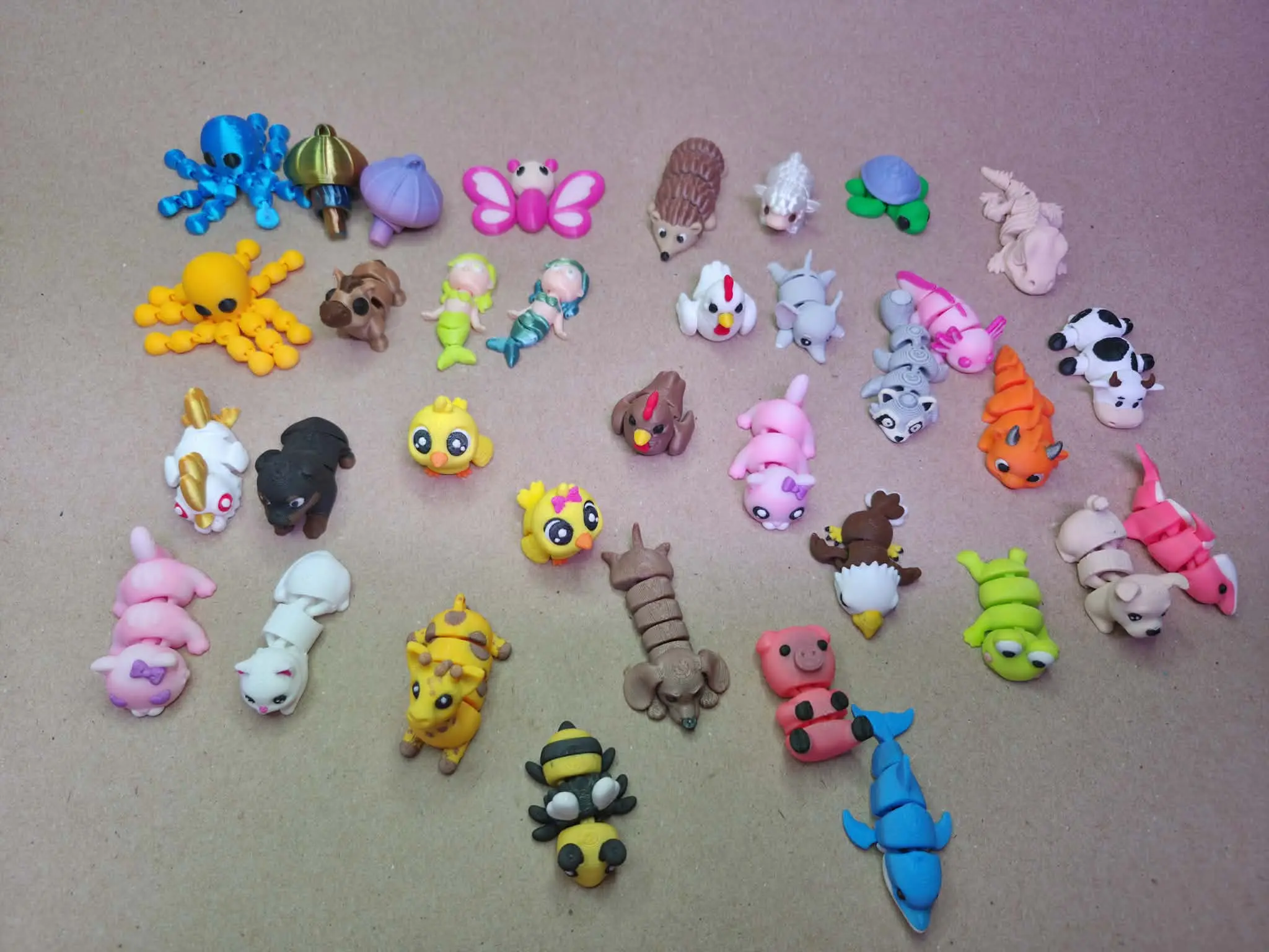 3D Printed Animal Fidget Figure – Stress Relief Desk Toy – Collectible Figure Decor