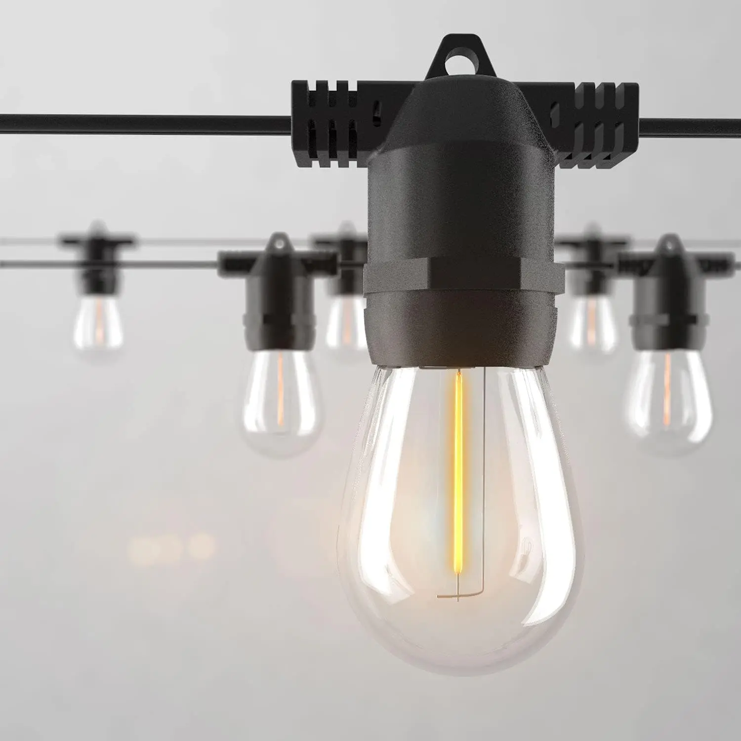 MFLABEL S14 LED Outdoor String Lights, Shatterproof IP65 27Ft (Maximum 918Ft) for Patio Lights, Edison Vintage Backyard Lights Weatherproof