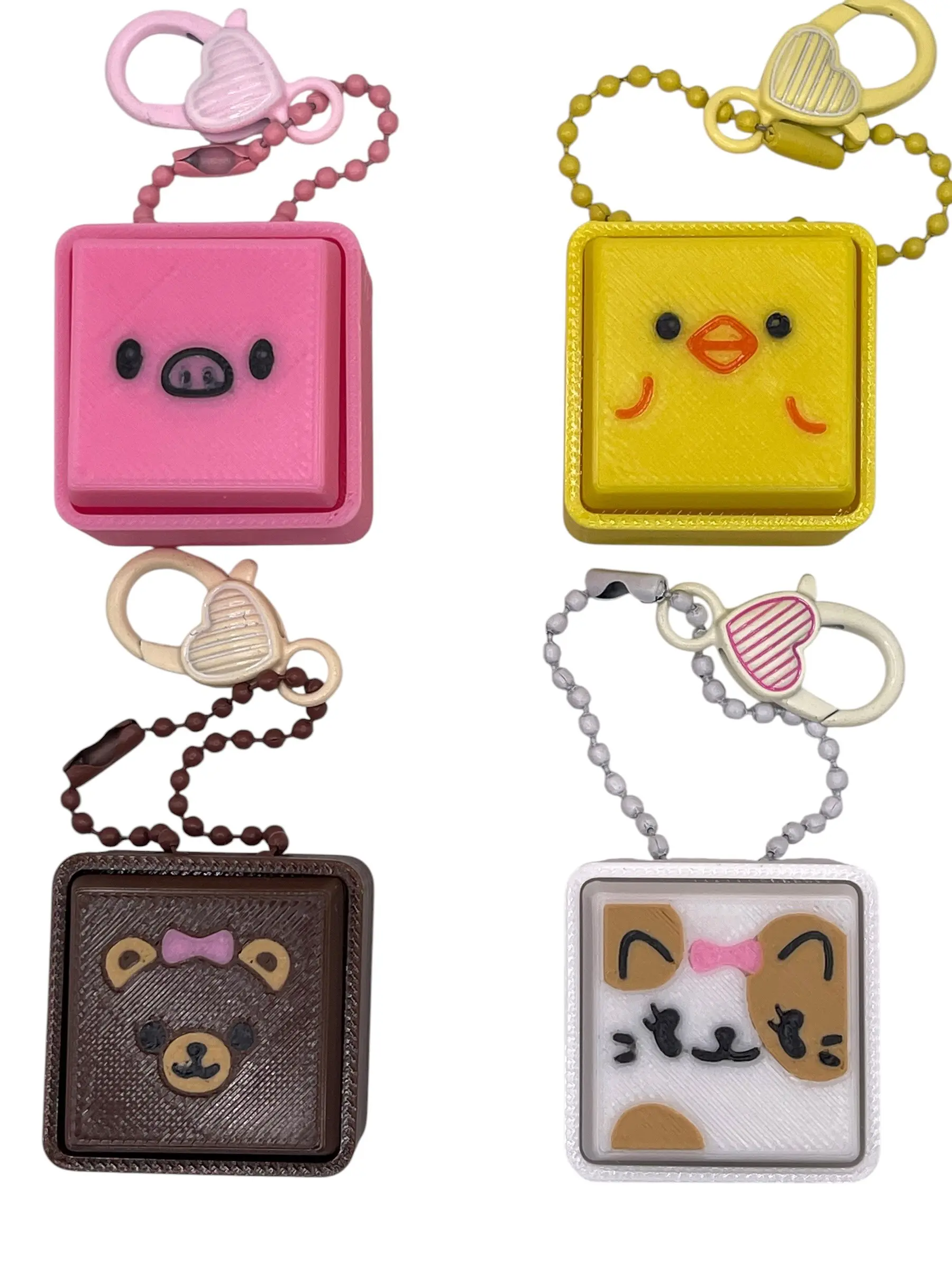 3D Printed Animal Clicker Keychain | Cute Sensory Fidget Toy | Pocket Clicker Stress Relief