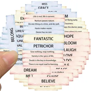 50pcs Boho Word Stickers for Journaling, Vintage Motivational Quote Stickers, Scrapbooking Supplies for DIY Craft Card Making