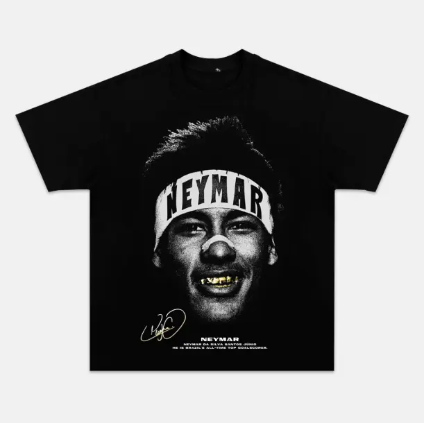 Neymar Grill T-Shirt, Neymar Vintage Graphic Tees, Funny Tee, Unisex Soccer Shirt, Sport Merch, Gift For Fan, Cotton comfort Menswear Womenswear Streetwear