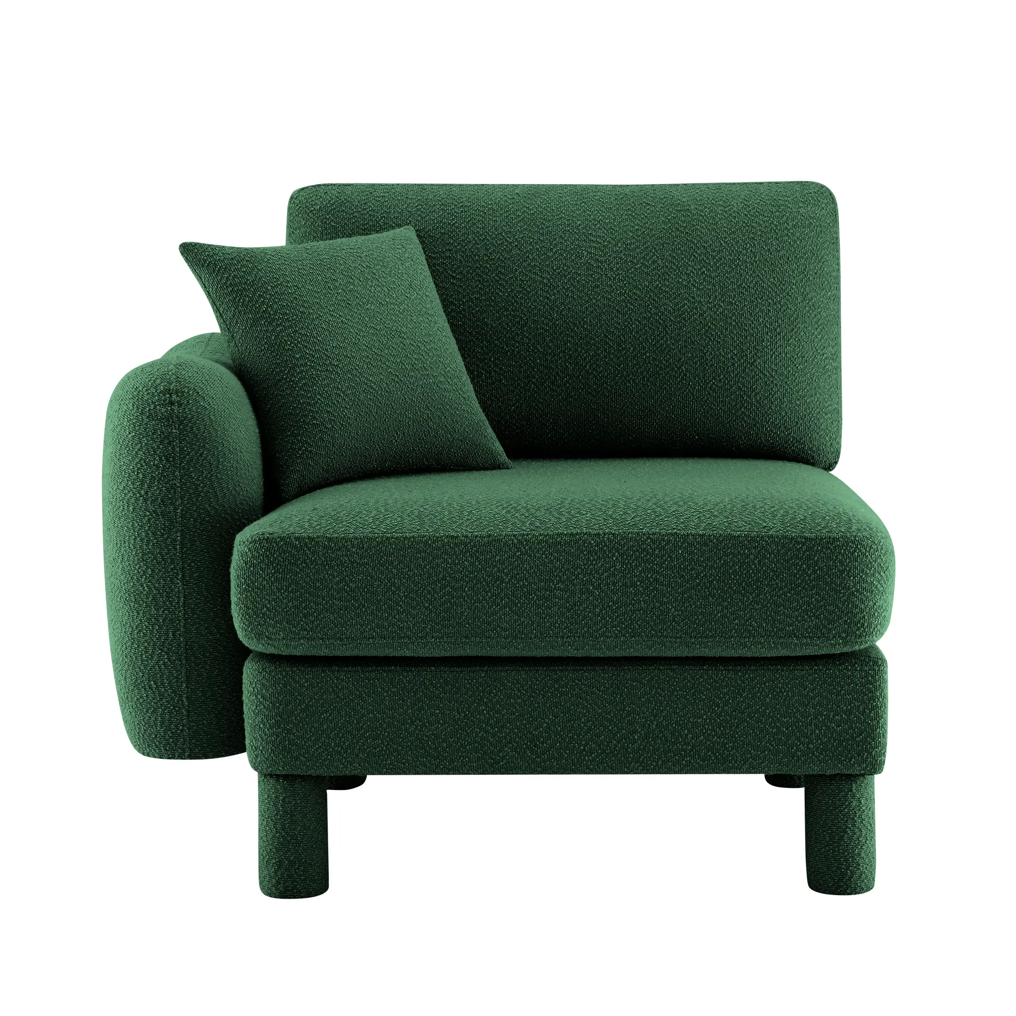Lucas LSF Sofa with Pillow Polyester Green Living Room Couch Modern Upholstered Single Seat Sofa for Small Space Apartment Home Furniture, Living Room Furniture for Apartment, Lounge, Family Room, Office and Home Seating, Sofa Couch Seating