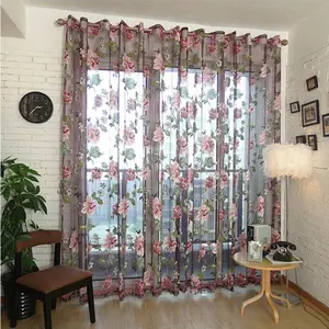 Peony Floral Tulle Sheer Curtains | Light-Filtering Panels for Any Room