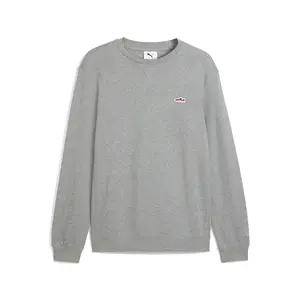 PUMA Mens Wardrobe Essentials Suede Crew Neck Sweatshirt Casual - Grey