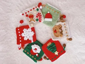 Handmade Crochet Drawstring Coin Pouch Purse - Santa Money Bag Christmas Gift  Birthday, Stocking, Noel