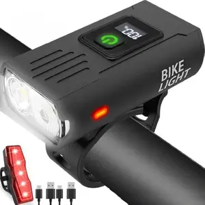 Super Bright High Lumens Bike Light Set, 6+4 Modes USB Rechargeable Bicycle Headlight & Taillight, Waterproof Safety Front Rear Lights for Road Mountain Bike Night Riding