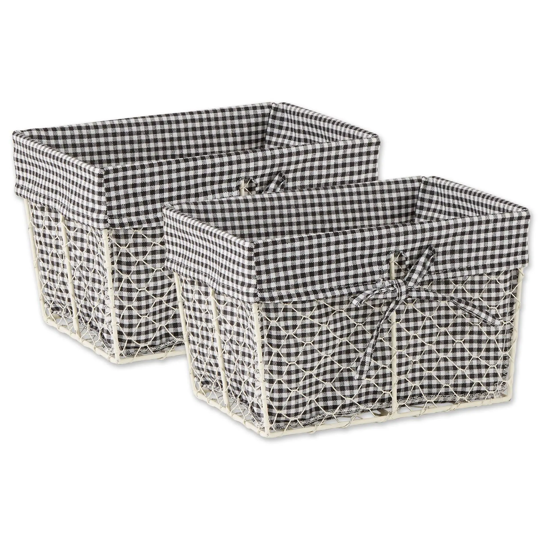 Design Imports S/2 Antique Chicken Wire Basketsw/Liners