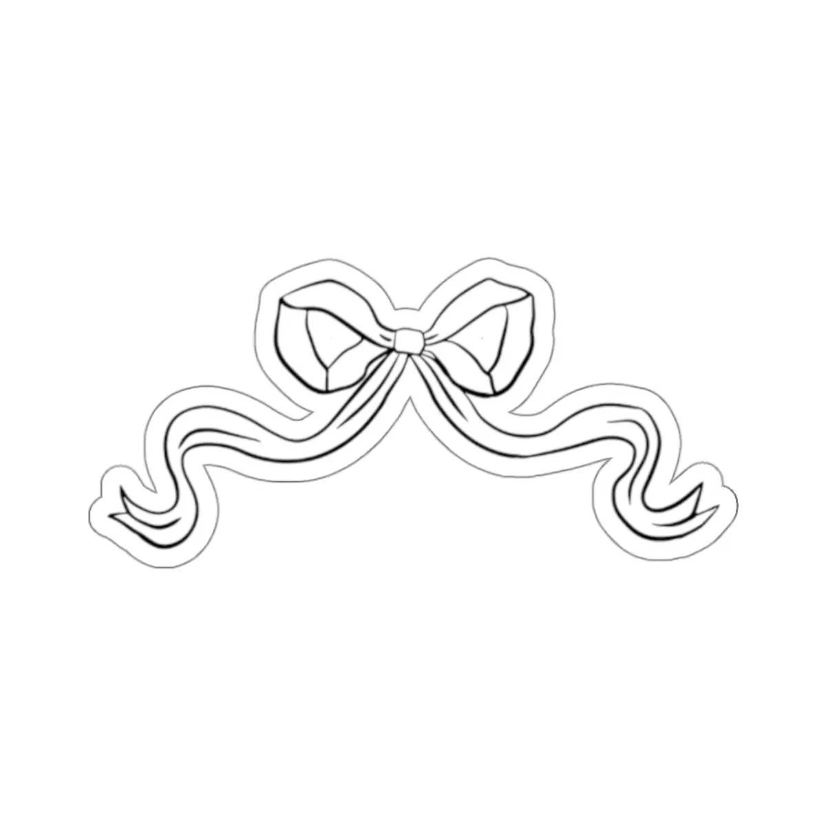 Black and White Ribbon Sticker