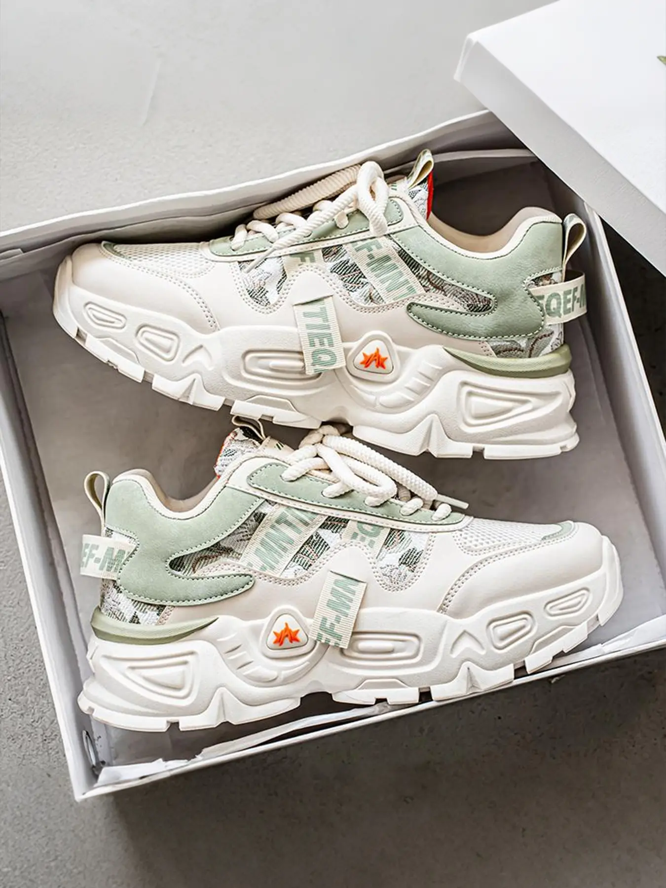 New Trendy Platform Chunky Trainers Chunky Sneakers Sports Shoes - Color-Block Functional Style Athletic & Casual Shoes Trainer Footwear Workout Casual Footwear