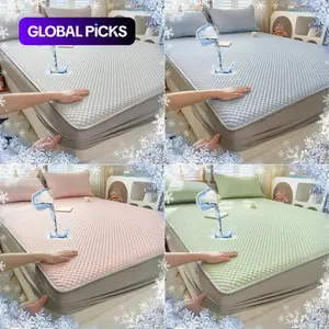 2/3 pcs waterproof and cool mattress protective cover, Cooling mattress protector, cool and breathable mattress cover, anti sweat, anti stain, anti pet scratch, suitable for hot sleepers and night sweats, multiple sizes and colors