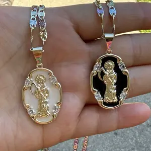 La Santa Muerte / The Grim Reaper Tricolor Chain 24”