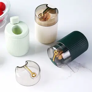 1pc Automatic pop-up toothpick dispenser - with press cover, multifunctional toothpick storage box
