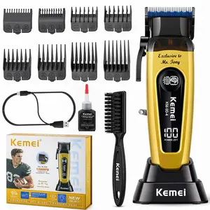 Kemei Km-90-4 Professional Brushless Motor High-Speed Hair Clipper, Salon & Home Use, Sharp Cutting Blade, Charging Base Included