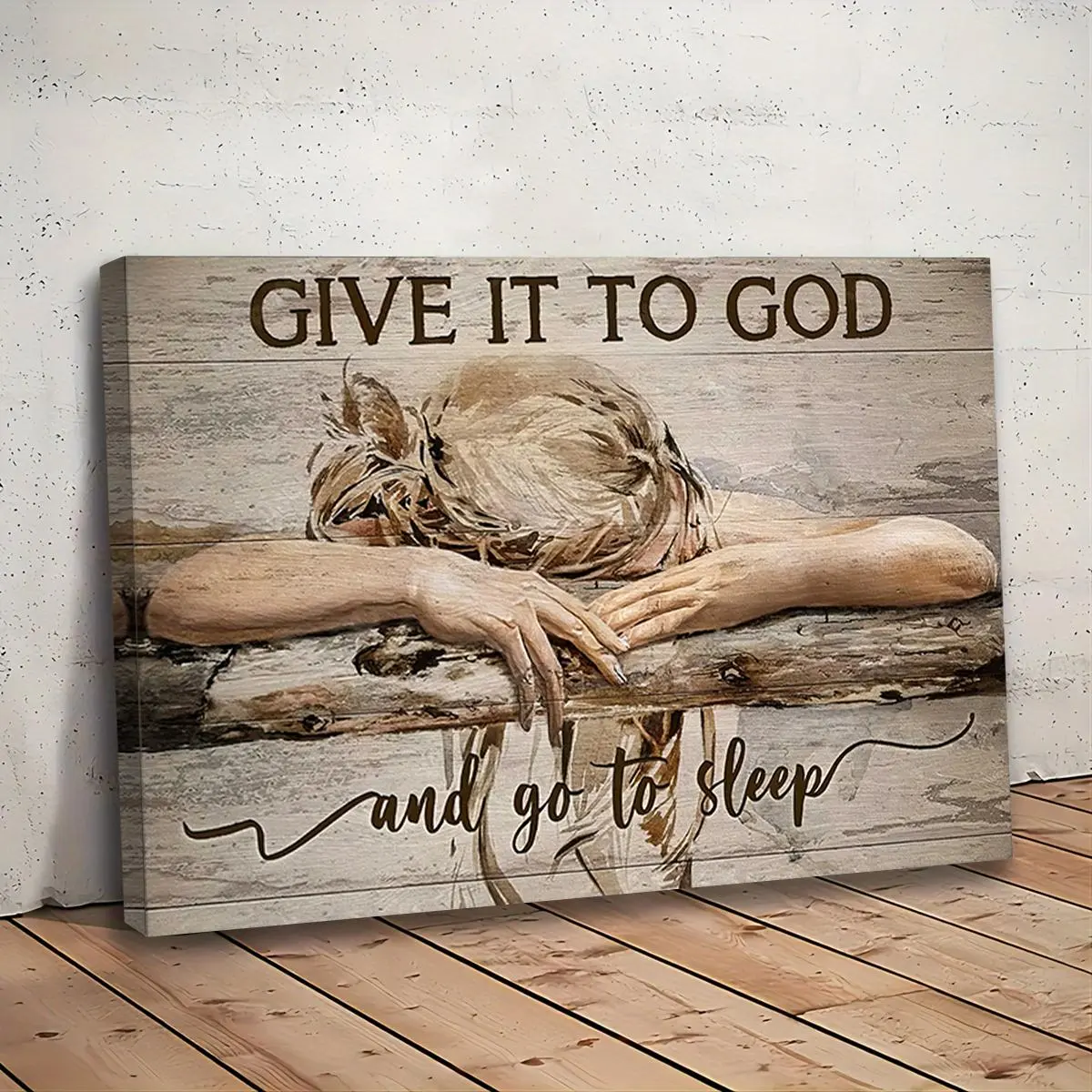 Aesthetic "Sleeping Girl" Wall Art, Vintage Canvas Print, Christian Wall Art, Aesthetic Room Decor, Waterproof Canvas, Wall Decor for Bedroom, Living Room, Bathroom, Ornaments, Wooden Wall Art