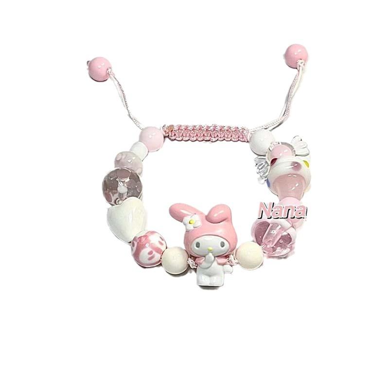 Sanrio My Melody Braided Bracelet - Iconic Character in Stylish Braided Design for Whimsical Accessory Lovers