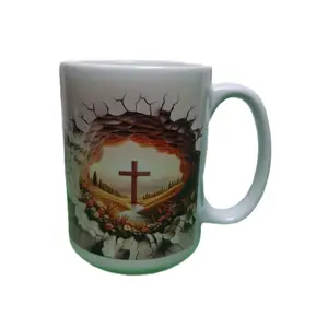Cross Design Mug - Decorative Drinkware Cup