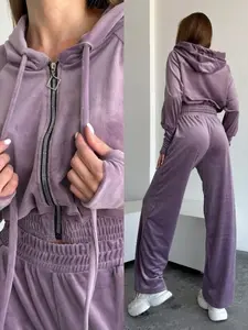 New Fall Winter Women's Sportswear Set, Athleisure Sportswear Set, Casual Workout Loungewear, Sporty Style Clothes, Sweatsuit Sets, Casual Loose-Fitting Top & Pants, Perfect for Autumn & Winter Seasons, Plain Pattern