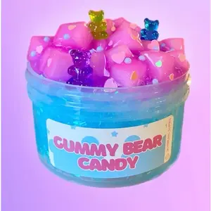 Gummy bear bingsu and jelly cube slime