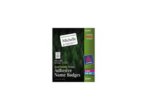 Avery 45395 EcoFriendly Adhesive Name Badges, 400 Badges