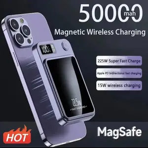 50000mAh Portable Macsafe Magnetic Power Bank Fast Wireless Charger For iphone 12 13 14 Pro Max External Auxiliary Battery Pack