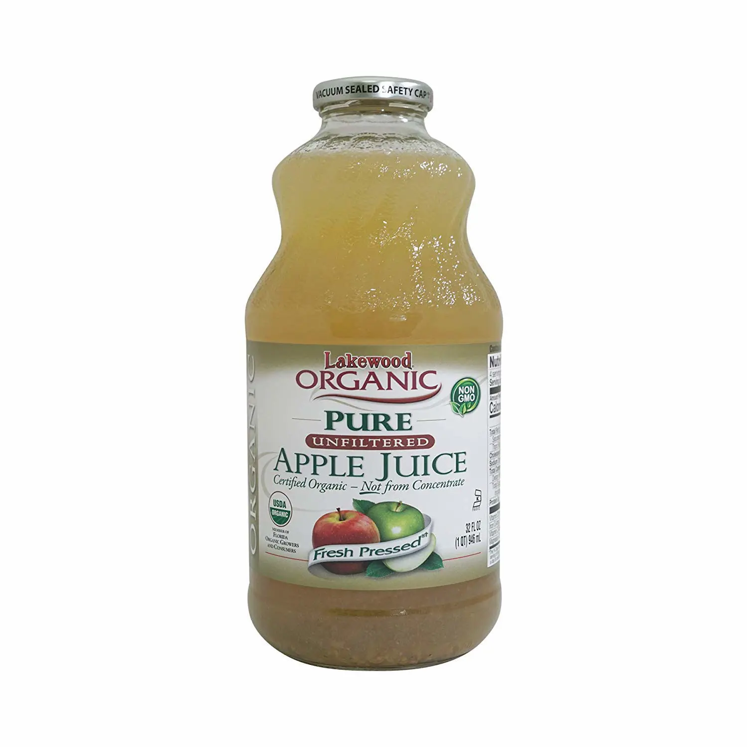 Pure Apple Juice 32 oz - Fresh Cold Pressed Organic Drink - No Added Sugars