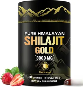 Pure Himalayan Shilajit Gummies Gold, Lab Tested, with Ashwagandha, Gokshura | Fulvic Acid & 85+ Trace Minerals, for Energy Boost & Immune Support