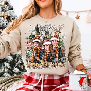 Christmas Sweatshirt with Your Favorite Book Character - Perfect for Book Lovers - Tops, Hoodie