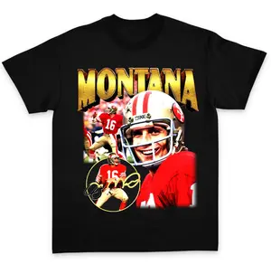 Joe Montana 90s Retro Football T-shirt NFL Legend Shirt