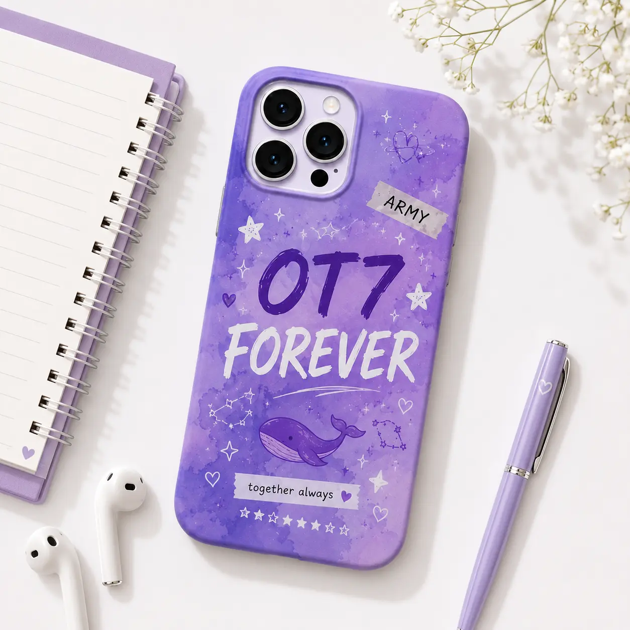 Forever One K-pop Phone Case, Purple World Tour Concert Inspired Protective Phone Cover