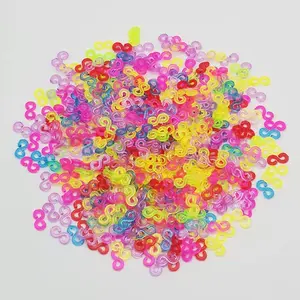 500 Pieces S Clips Plastic Connectors Refills for Loom Rubber Bands DIY Bracelet Making Loom Band Colourful