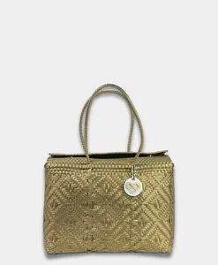 Maria Victoria | Monochrome Gold Basket | Upcycled, Handwoven