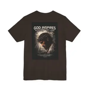 Jesus with Crown of Thorns God Inspires tee | Christian faith shirt