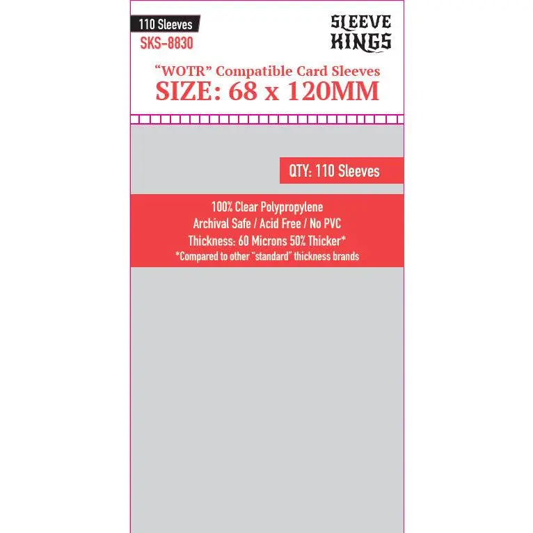 "WOTR" Compatible Sleeves (68x120mm) 110 Pack, 60 Micron, SKS-8830
