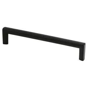 212 MAIN Berenson 160 mm CC Metro Door Pull - Matte Black Finish, Zinc Base, Lock Door Compatibility, Streamlined Look