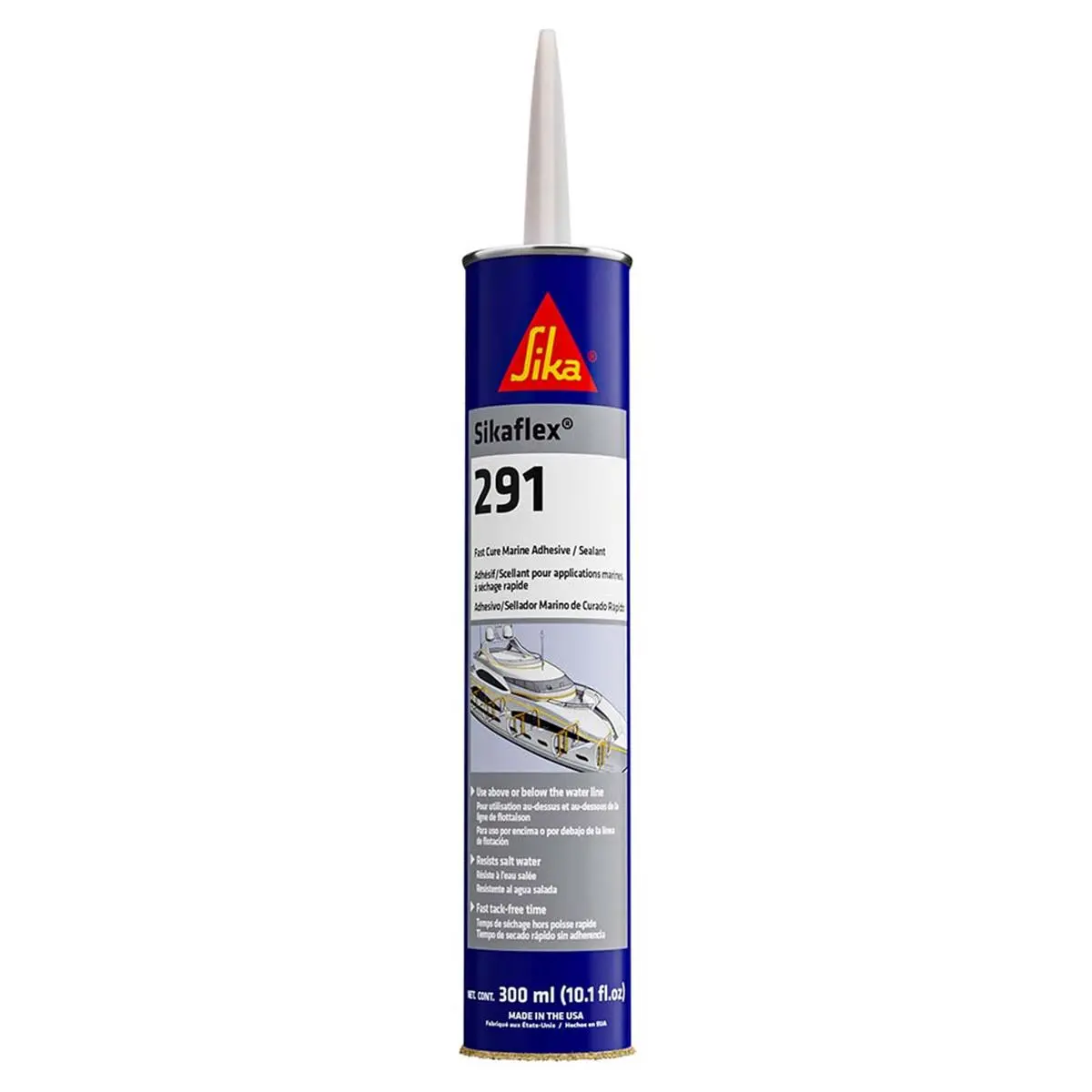 212 MAIN Sika Sikaflex 291 Fast Cure Marine Grade Polyurethane Adhesive & Sealant Cartridge, Black, 10.3 oz