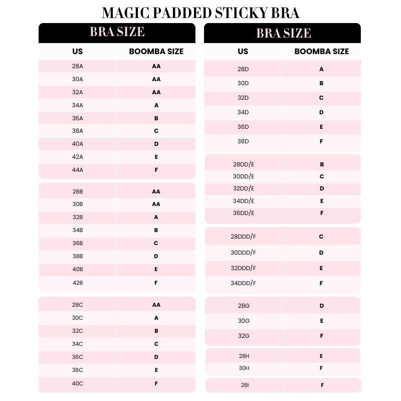 BOOMBA Magic Padded Sticky Bra - Patented Sticky Fashion Bra Inserts