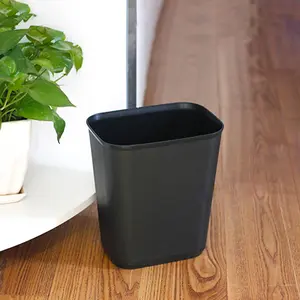 Pack of 2 Black Space Saving Wastebasket | Slim Trash Can Fits Under Desk & Small Spaces | Compact Garbage Bin For Kitchen Dorm Office Commercial Use | Easy To Clean Durable Plastic | Home Organization Must Have Trash Bin