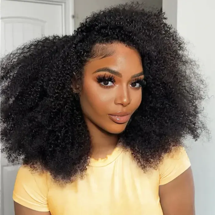 Recool Hair Glueless 3 In 1 Half Wig Afro Curly Human Hair for Black Women Invisible Hairline Wigs Human Hair With Drawstring Beginner Friendly #DealsForYouDays