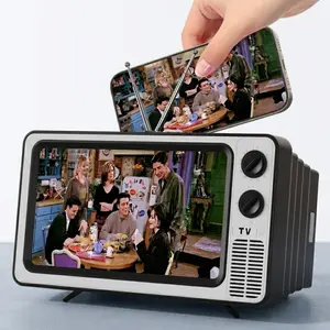 Retro TV Shape Phone Screen Amplifier, 12" Screen, HD Mobile Phone Screen Magnifying Enlarger for Movies Videos Games, for All Smartphones