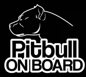 pitbull on board dog vinyl decal sticker 5"