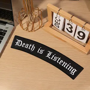 1 Piece "Death Is Listening" Embroidered Back Patch, Large Punk Style Patch, Gothic Style, Iron-On/Sew-On, Suitable for Clothing, Backpacks, DIY Decorative Back Patches