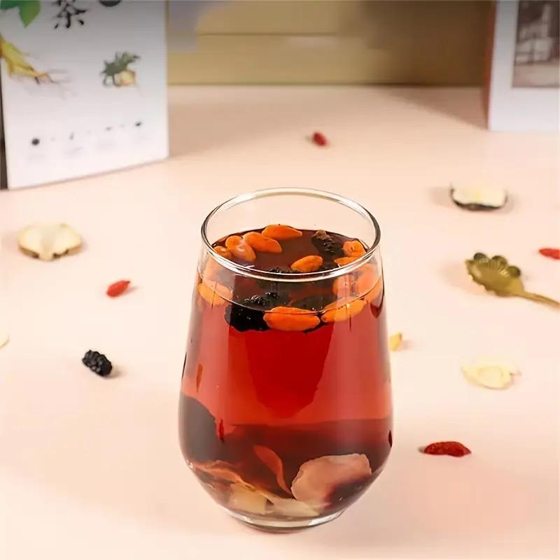 30/60/90 Bags Kidney Tea Formula Ginseng Five Treasure Tea Combination Scented Tea 6 Treasures Tea Red Date Wolfberry Men's Tea Health Mulberry Herbal Formula Organic Wellness Beverage No Coffeine Natural