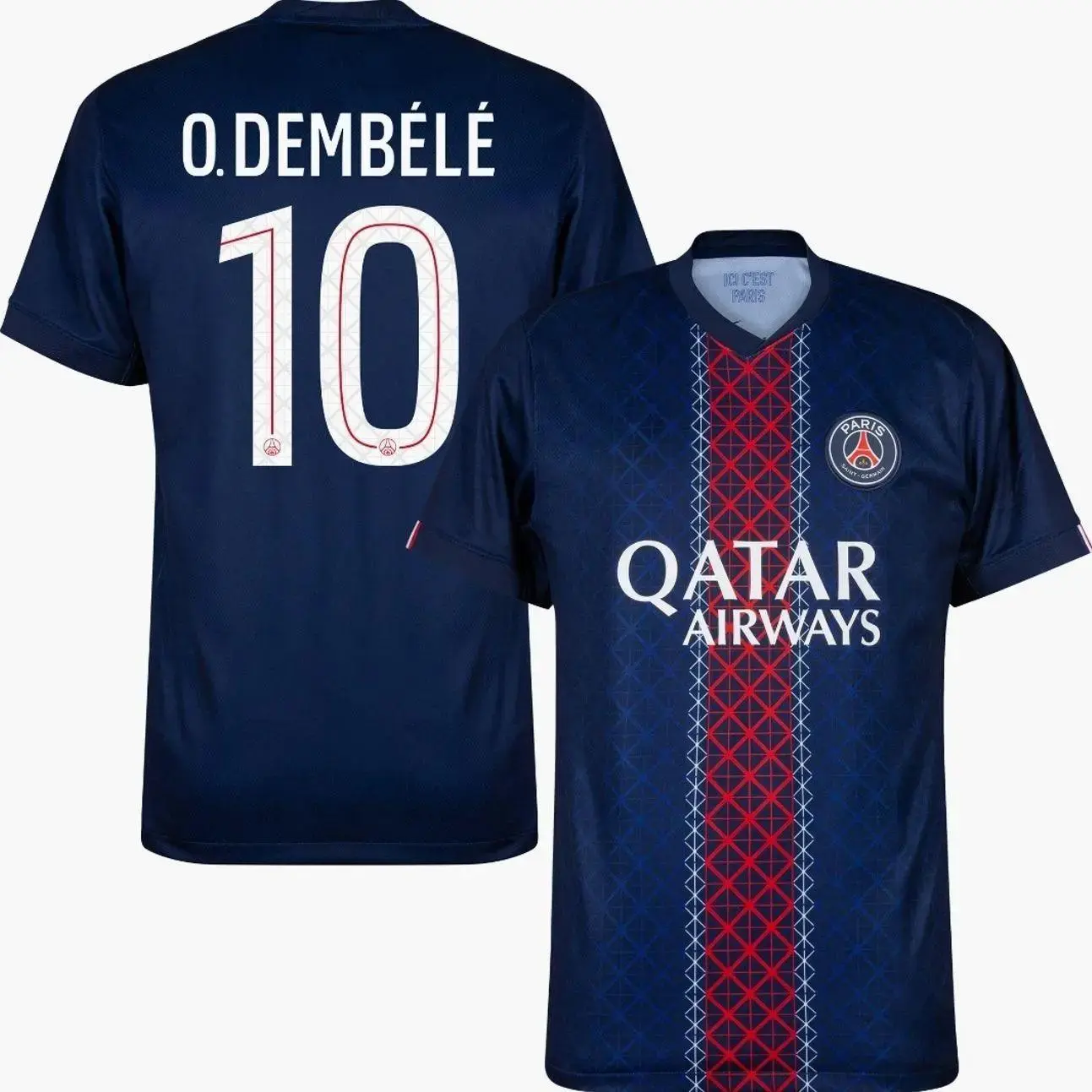 Unisex Soccer/Football Paris Saint-Germain Club O.Dembélé 10 2025/26 Night Edition Stadium Replica Jersey - Black