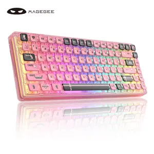 MageGee Light84 Mechanical Keyboard Pudding Dye-Sub Keycaps RGB Backlight Wired Gaming Keyboard，for Computer/Desktop/PC/Laptop/Surface/Smart TV and Windows 10/8/7