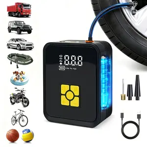 Wireless Portable Tire Inflator - 150PSI Compressor with Digital Gauge, LED Lights, USB-C Power, Quick Inflate for Cars/Motorcycles, Bicycles