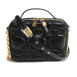 Pre-owned Dior Calfskin Shoulder Bags Macro Cannage Caro Leather 2way Shoulder Bag