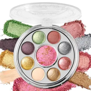 UCANBE Baked Eyeshadow Palette with Blush, 9 Color High Pigment Eye Shadow & Cheek Makeup Palette, Blendable Matte Glitter Metallic Shimmer Shades, Rotating Compact Design, 01 Medieval Banquet