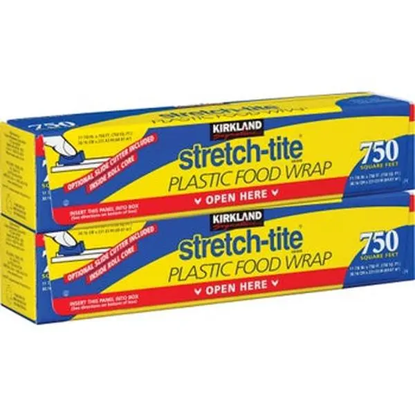 Kirkland Signature Stretch-Tite Plastic Food Wrap, 11 7/8 in x 758 ft, 2-count