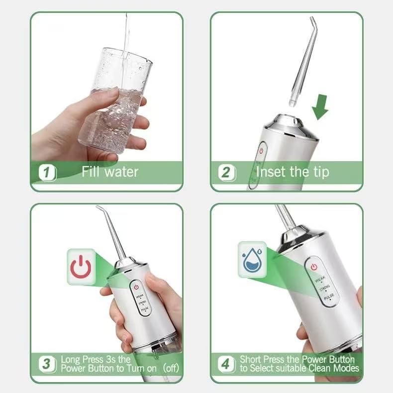 Electric Water Flosser Cordless for Teeth 3 Modes 4 Jet Tips Cleaning and Flossing Water Dental Portable Floss  Oral Water Flossed Rechargeable Tonsil Stone Travel Adults Birthday Gift